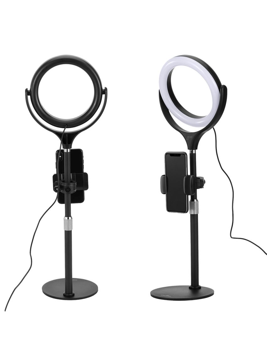 Ergopixel Desktop Tripod Stand With LED Ring Light - Black